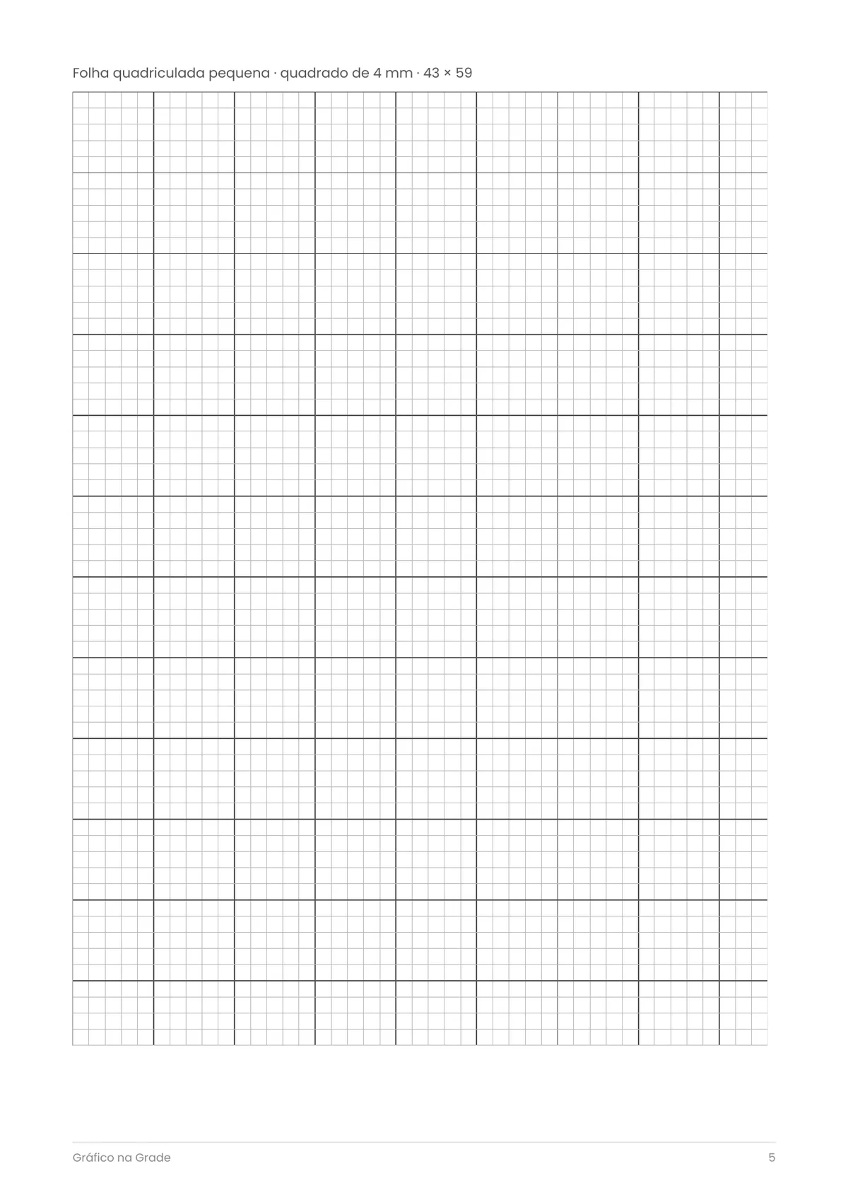 Página real do PDF Gráfico na Grade: folha quadriculada de 4 mm
